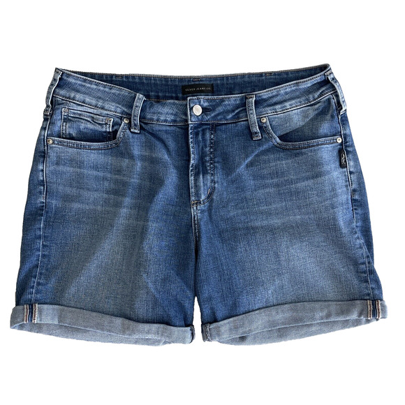 Silver Jeans Pants - Silver Jeans Co. Cuffed Boyfriend Jean Shorts Sz 14, 6” Inseam